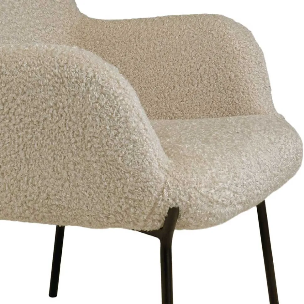 Moderner Sessel aus Webplüsch in Beige - Tessera