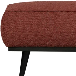 Moderner Stoffhocker Boucle in Rotbraun - Anizia