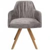 Moderner Tischsessel aus Velours Grau - Faunatia