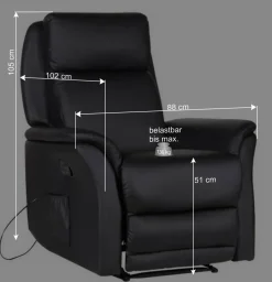 Moderner TV Massagesessel in Schwarz - Bogor