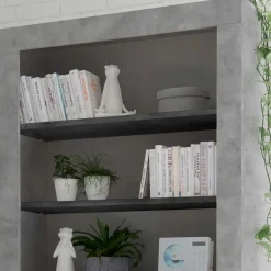 Modernes Bücherregal in Grau zweifarbig - Bari