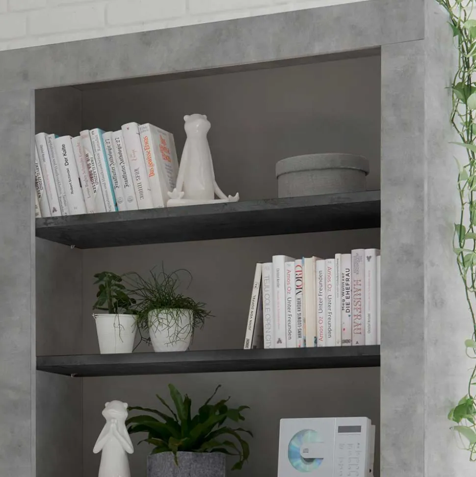 Modernes Bücherregal in Grau zweifarbig - Bari