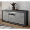 Modernes Sockel Sideboard in Beton Grau - Calla