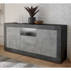 Modernes Sockel Sideboard in Beton Grau - Calla