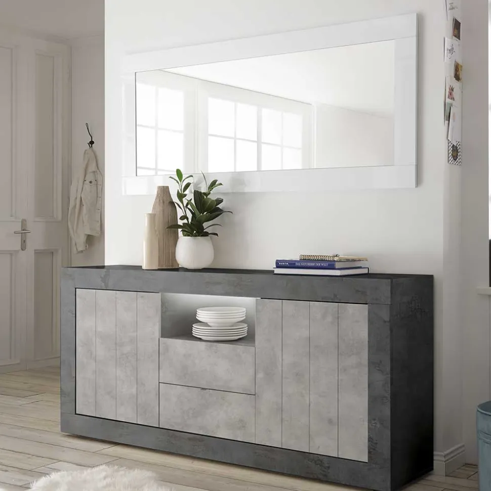 Modernes Sockel Sideboard in Beton Grau - Calla