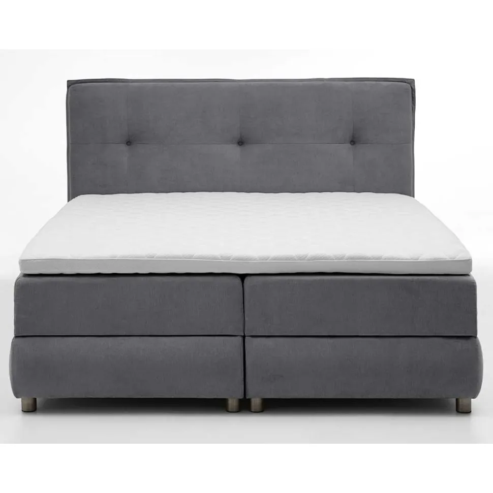 Modernes Stauraum-Boxspringbett in Anthrazit - Zavagossa