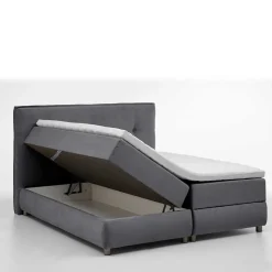 Modernes Stauraum-Boxspringbett in Anthrazit - Zavagossa