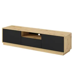 Modernes TV Lowboard in Schwarz & Wildeiche Optik - Ilunas