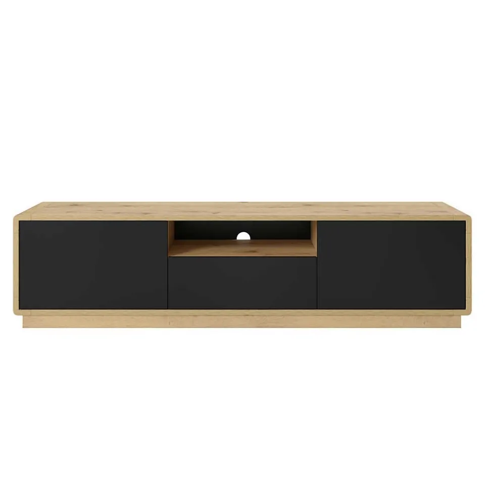 Modernes TV Lowboard in Schwarz & Wildeiche Optik - Ilunas
