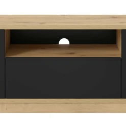 Modernes TV Lowboard in Schwarz & Wildeiche Optik - Ilunas