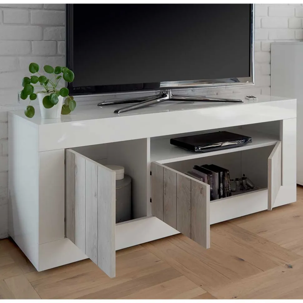 Modernes TV Lowboard mit Fach & 3 Türen - Merenda