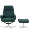 Modernes TV Sessel Set mit Fußhocker - Trapani (zweiteilig)