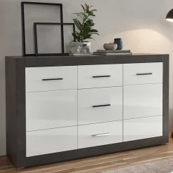 Modernes Wohnmöbel Set zweifarbig - Istensa (vierteilig)