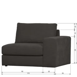 Modul Sofa in Anthrazit - individuell anpassbar - Jilatov