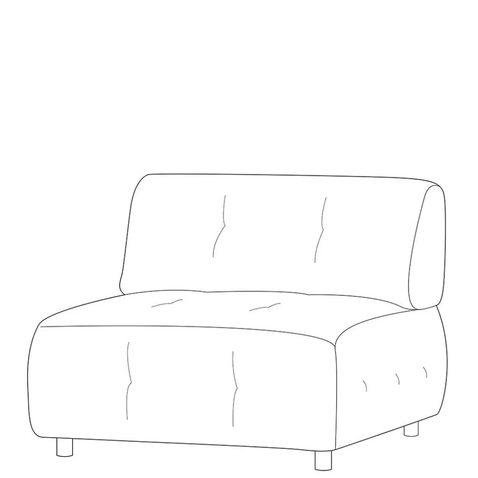 Modulares Sofa - Element in Mauve Cord - Samorah