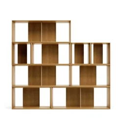 Modulares Standregal in Eiche Furnier - Hero (neunteilig)