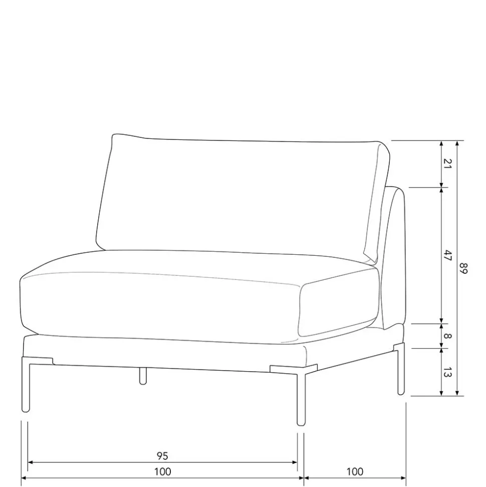 Modulcouch Einsitzer in Beige - Guerrero