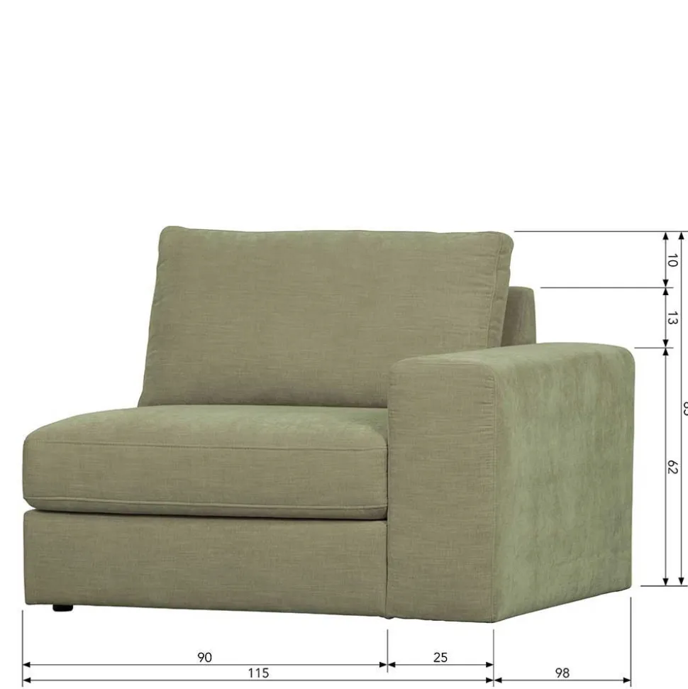 Modulsofa 5 Elemente in Graugrün - Perconia
