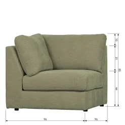 Modulsofa 5 Elemente in Graugrün - Perconia
