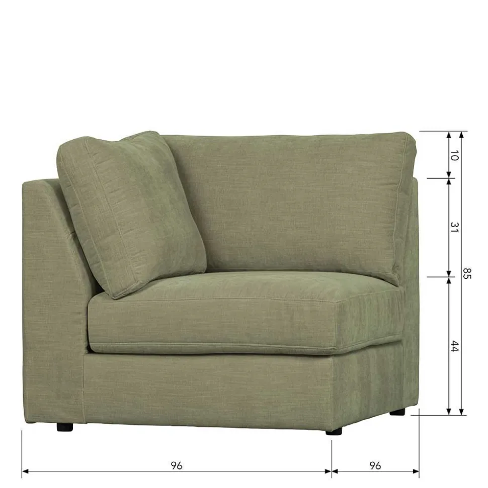 Modulsofa 5 Elemente in Graugrün - Perconia