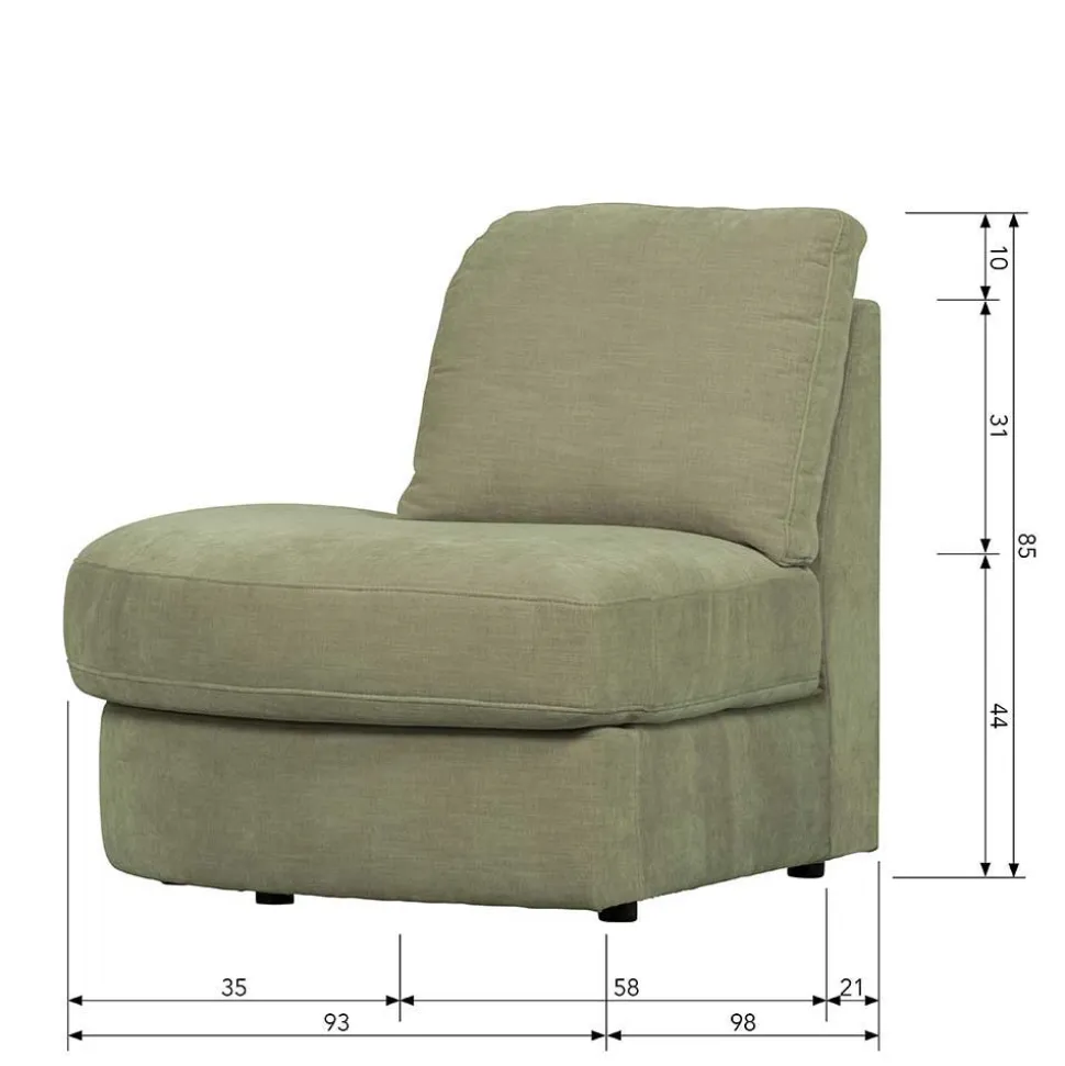Modulsofa 5 Elemente in Graugrün - Perconia