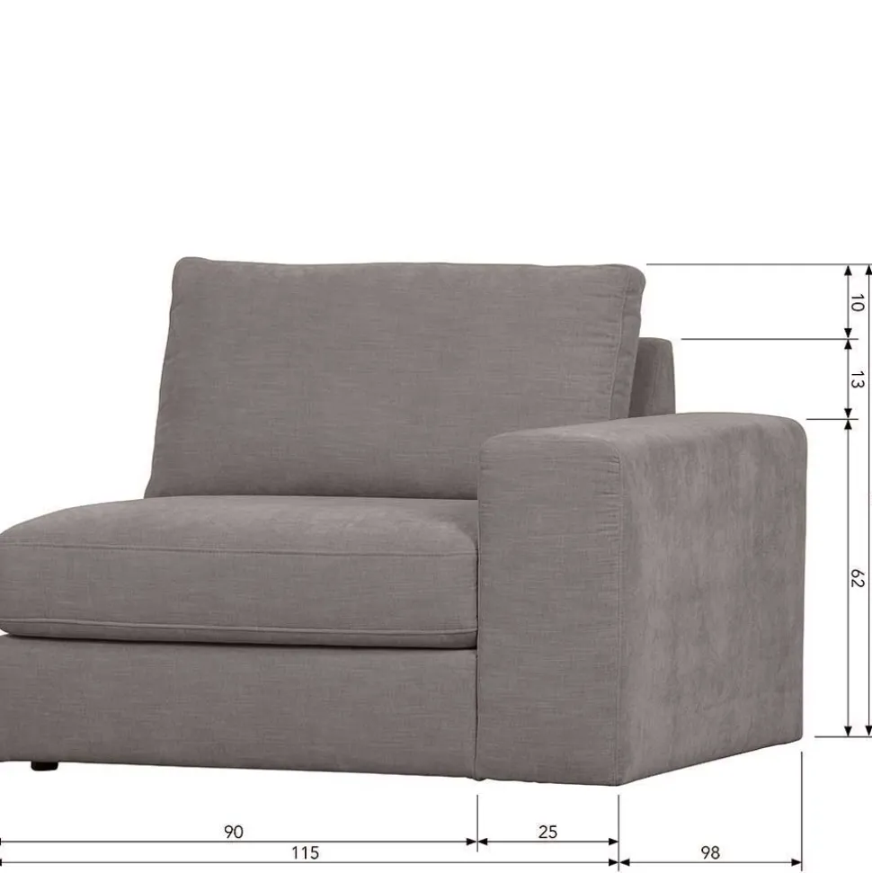 Modulsofa - vier Elemente in Grau - Gregg