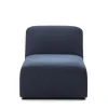 Modulsofa Chaiselongue in Dunkelblau Stoff - Fouzi