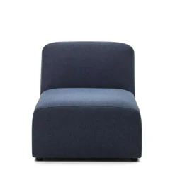 Modulsofa Chaiselongue in Dunkelblau Stoff - Fouzi