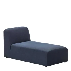Modulsofa Chaiselongue in Dunkelblau Stoff - Fouzi