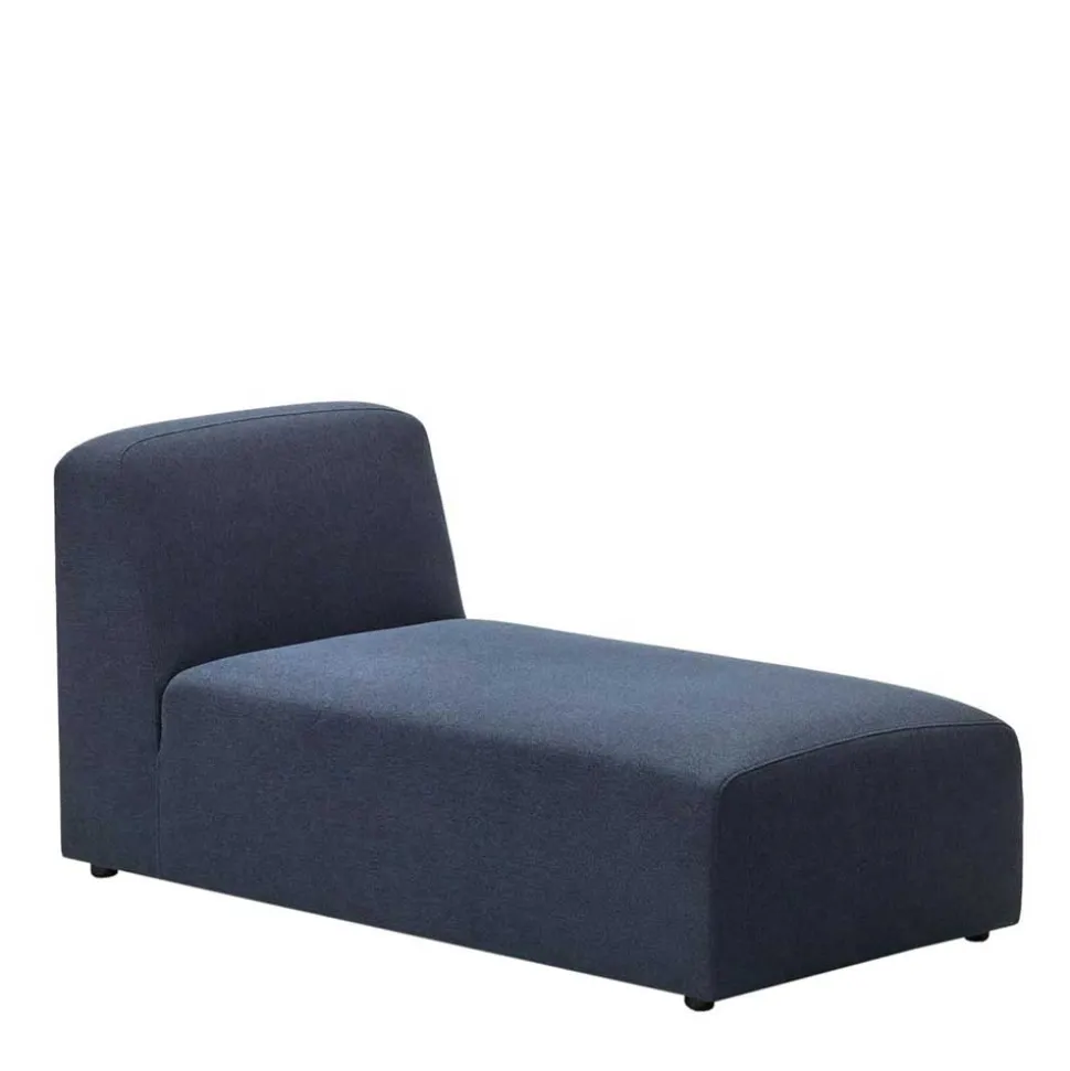 Modulsofa Chaiselongue in Dunkelblau Stoff - Fouzi