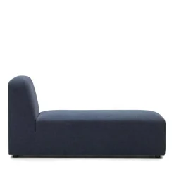 Modulsofa Chaiselongue in Dunkelblau Stoff - Fouzi