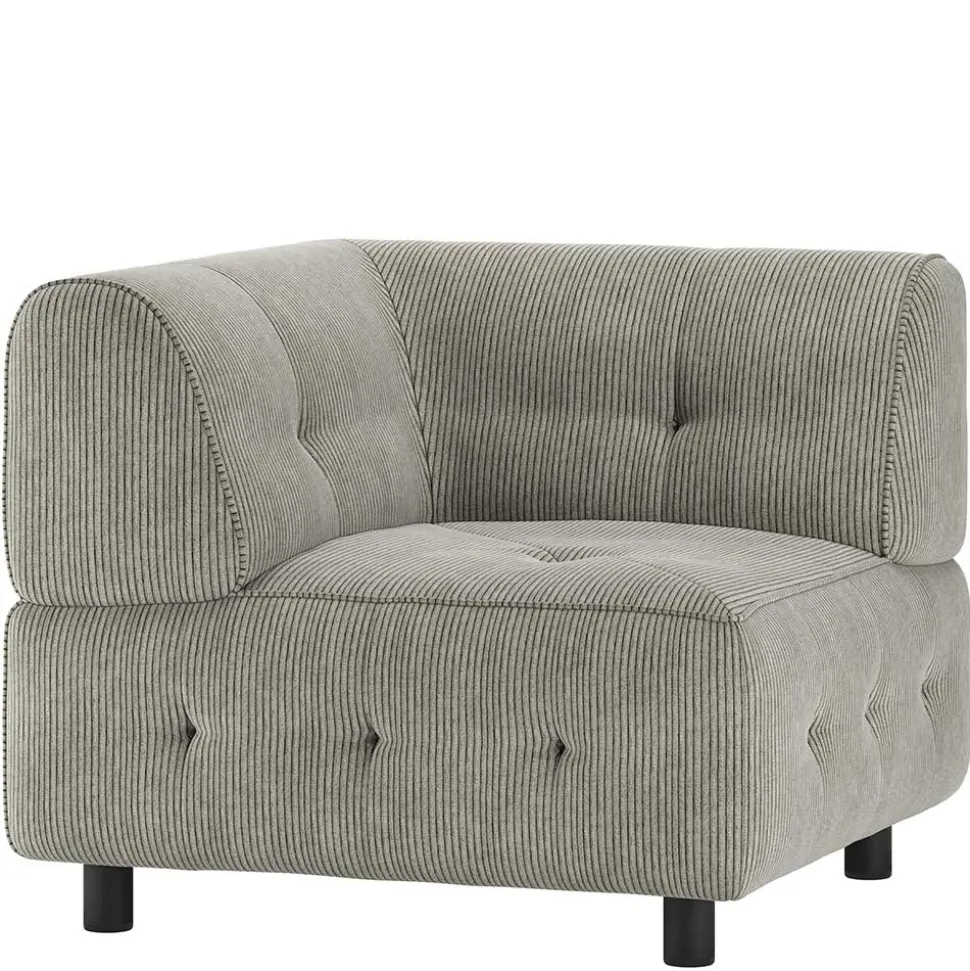 Modulsofa Eckelement in Graugrün Cord - Andina