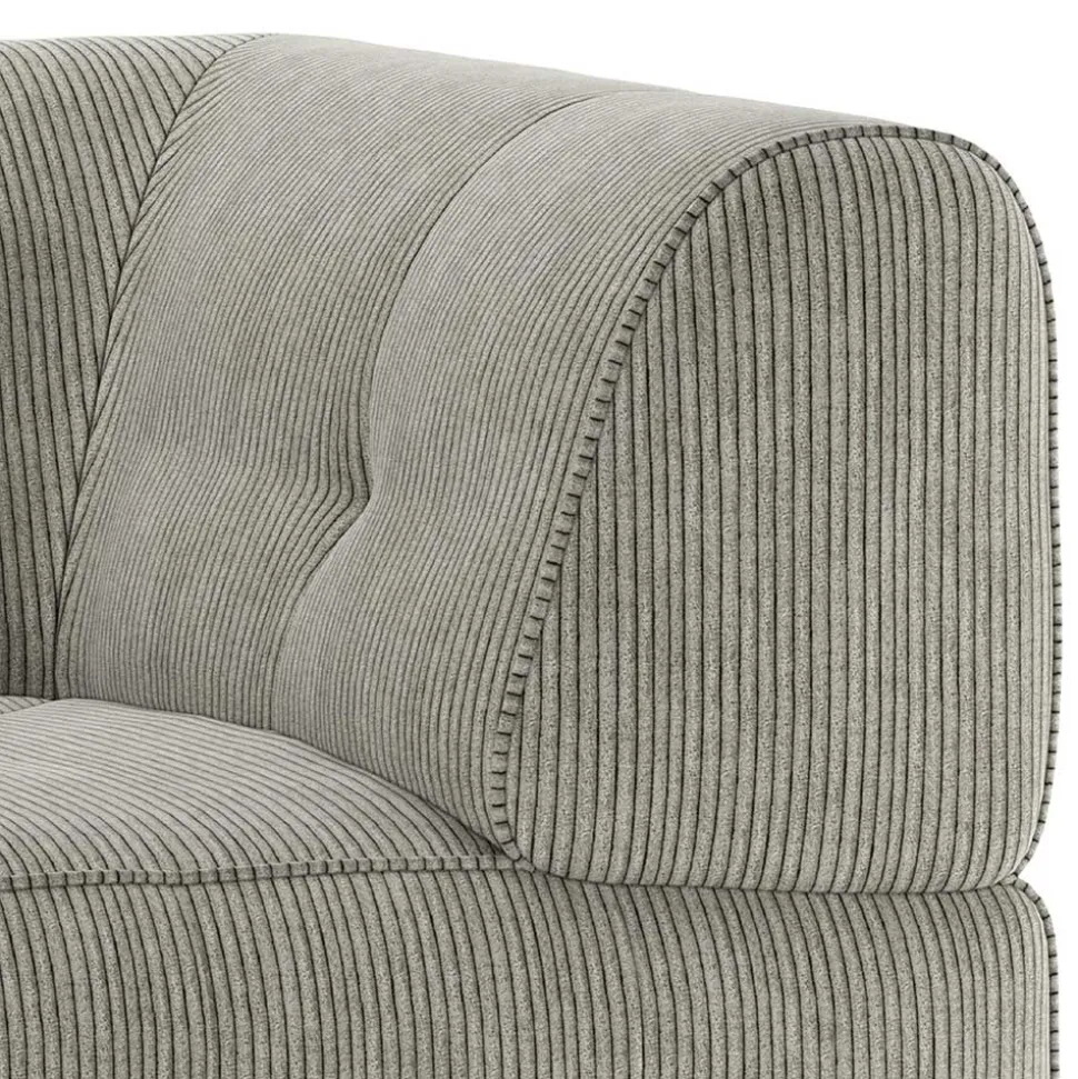 Modulsofa Eckelement in Graugrün Cord - Andina