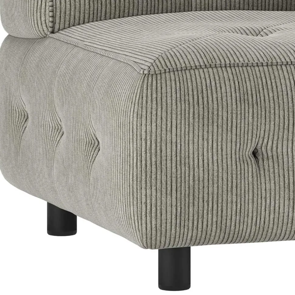Modulsofa Eckelement in Graugrün Cord - Andina