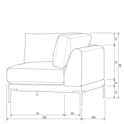 Modulsofa Eckelement in Schlammfarben - Alamo