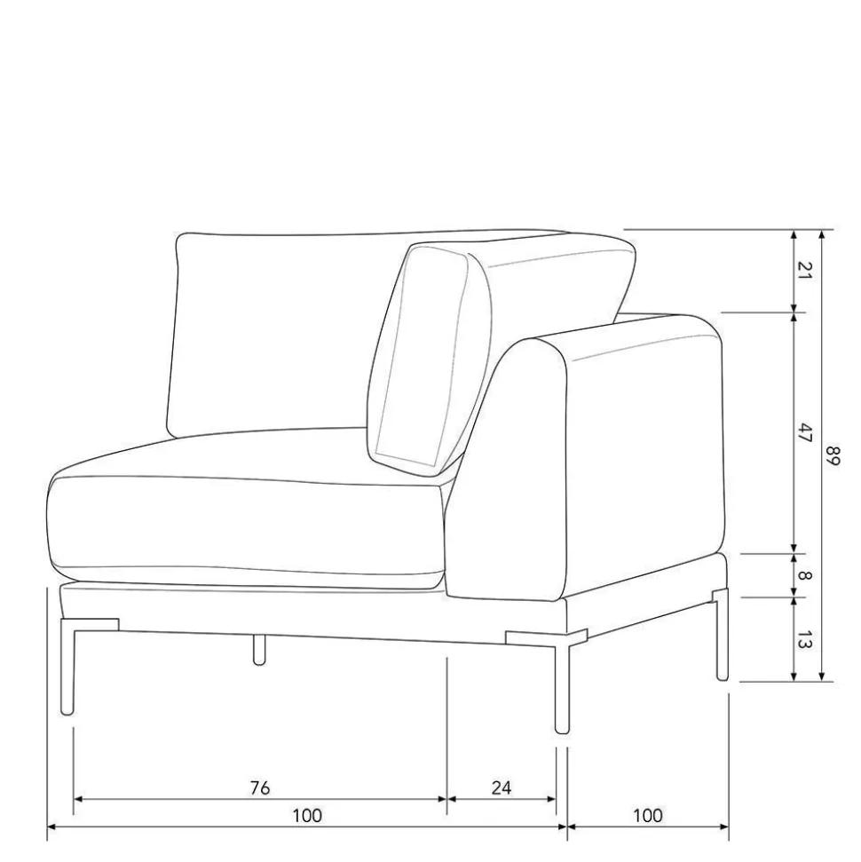 Modulsofa Eckelement in Schlammfarben - Alamo