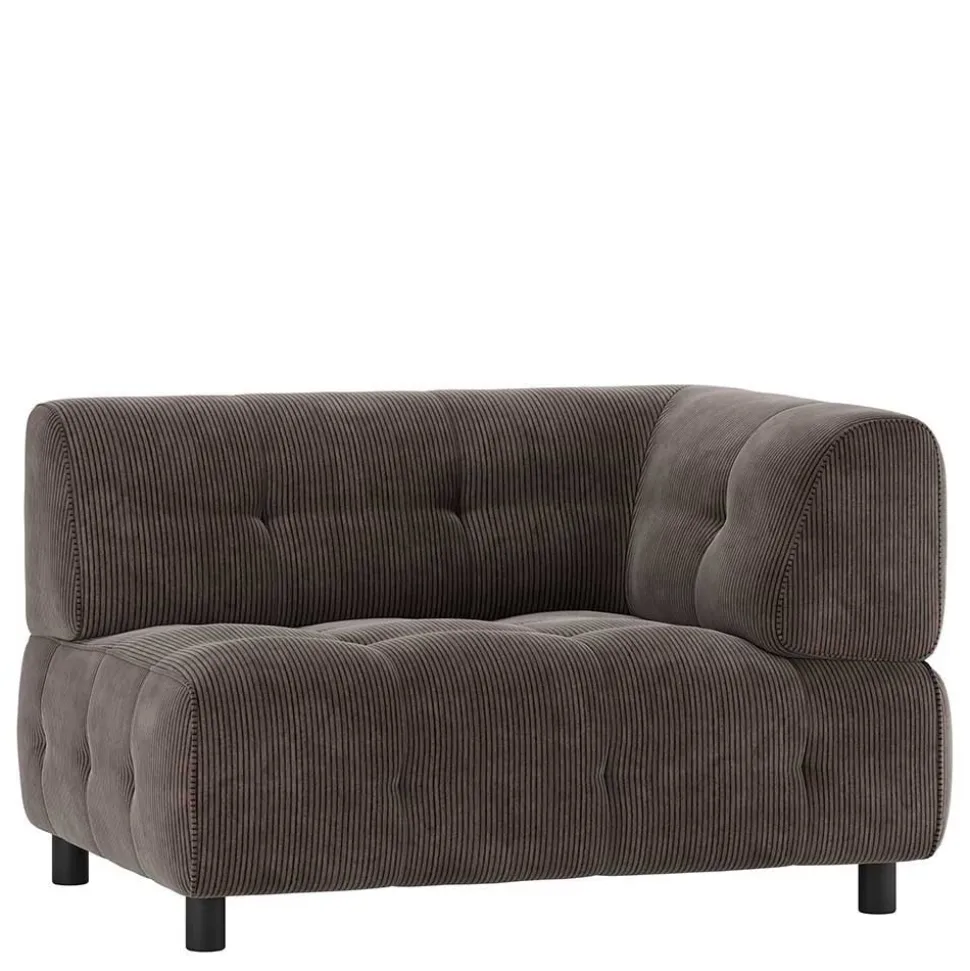 Modulsofa Eckteil aus Cord Graubraun - Vita