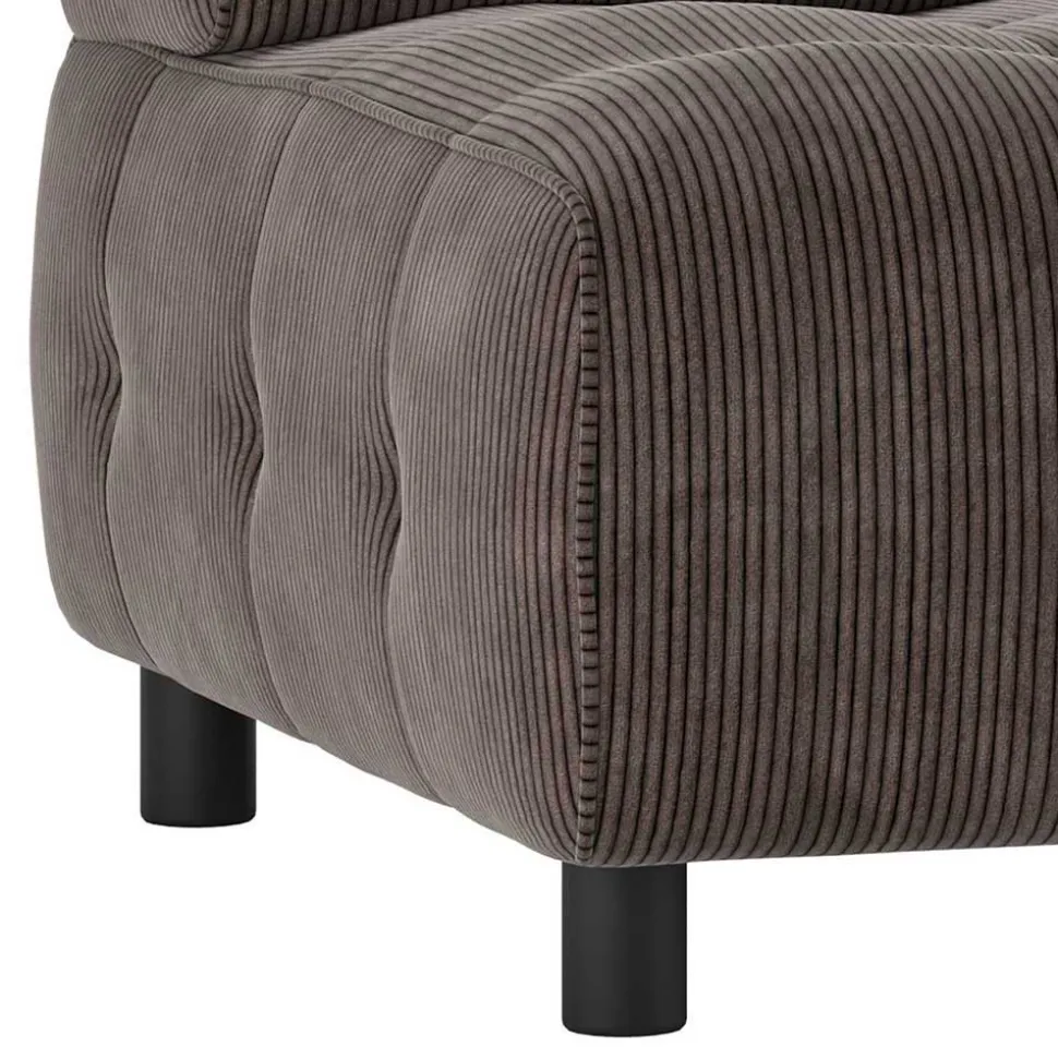 Modulsofa Eckteil aus Cord Graubraun - Vita