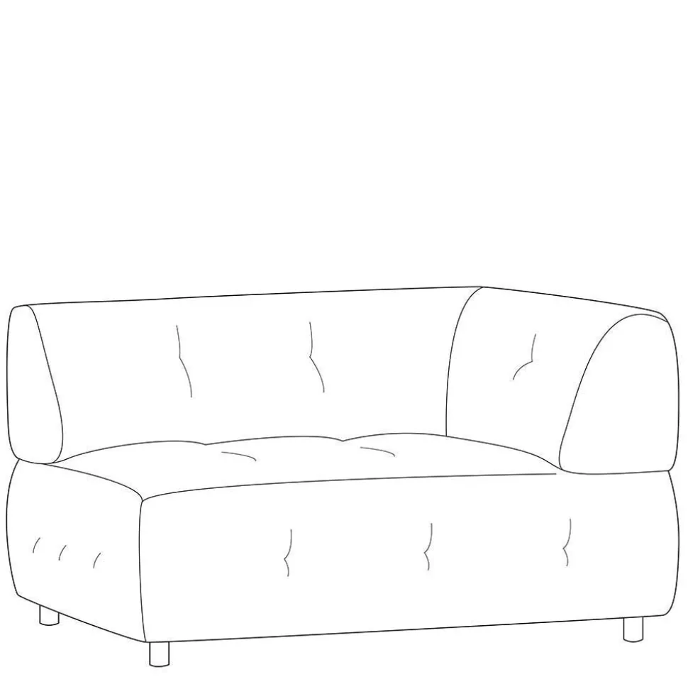 Modulsofa Eckteil aus Cord Graubraun - Vita