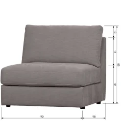 Modulsofa Einsitzer in Grau Stoff - Gregg