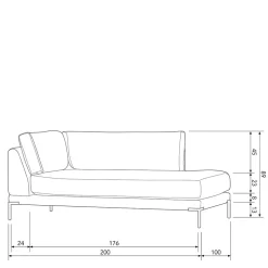 Modulsofa Lounge links in Taupe - Birte