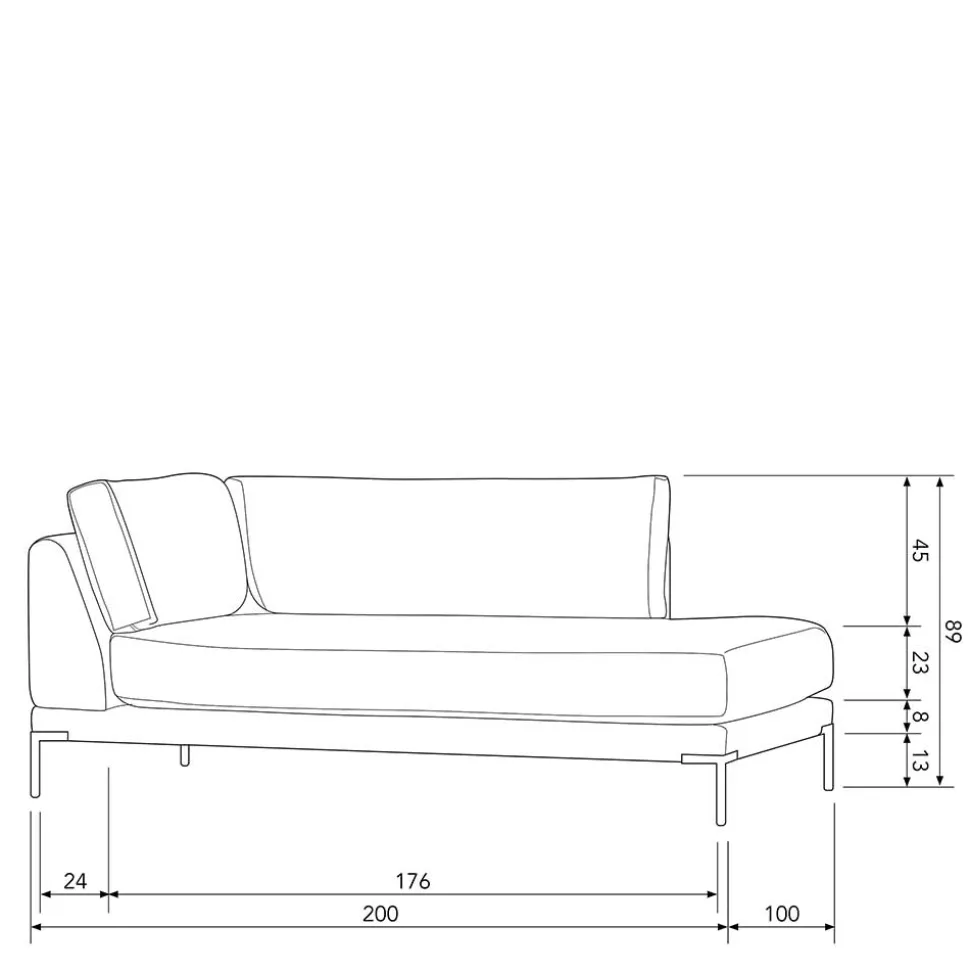 Modulsofa Lounge links in Taupe - Birte