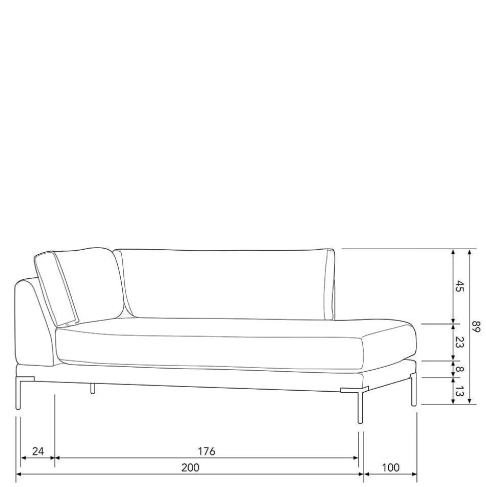 Modulsofa Recamiere in Jeansblau - Imonas