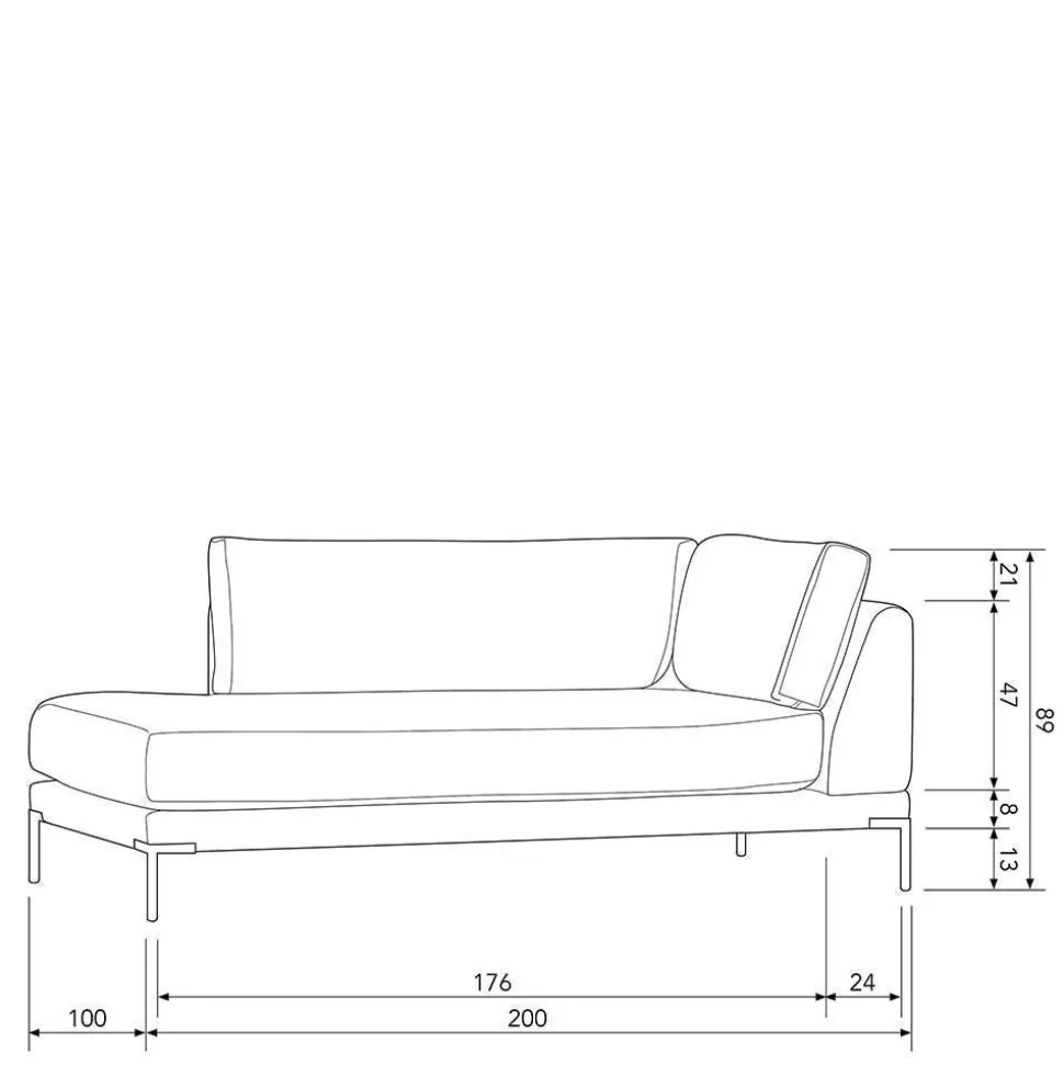 Modulsofa Recamiere in Jeansblau - Imonas