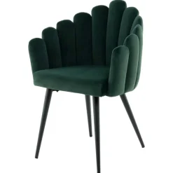 Muschel-Designstuhl in Dunkelgrün Samt - Kenia