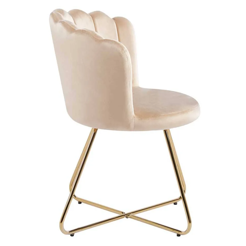 Muschelstühle in Beige und Gold - Cagahan (2er Set)