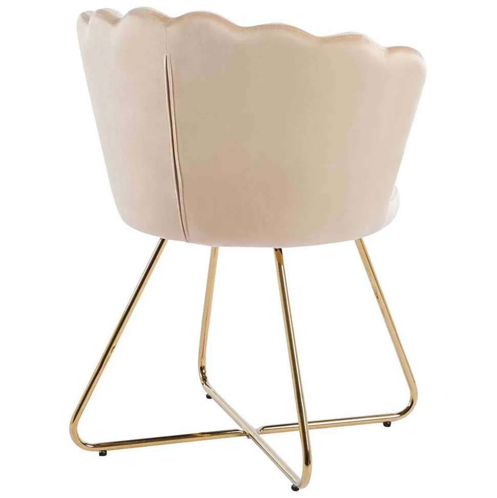 Muschelstühle in Beige und Gold - Cagahan (2er Set)