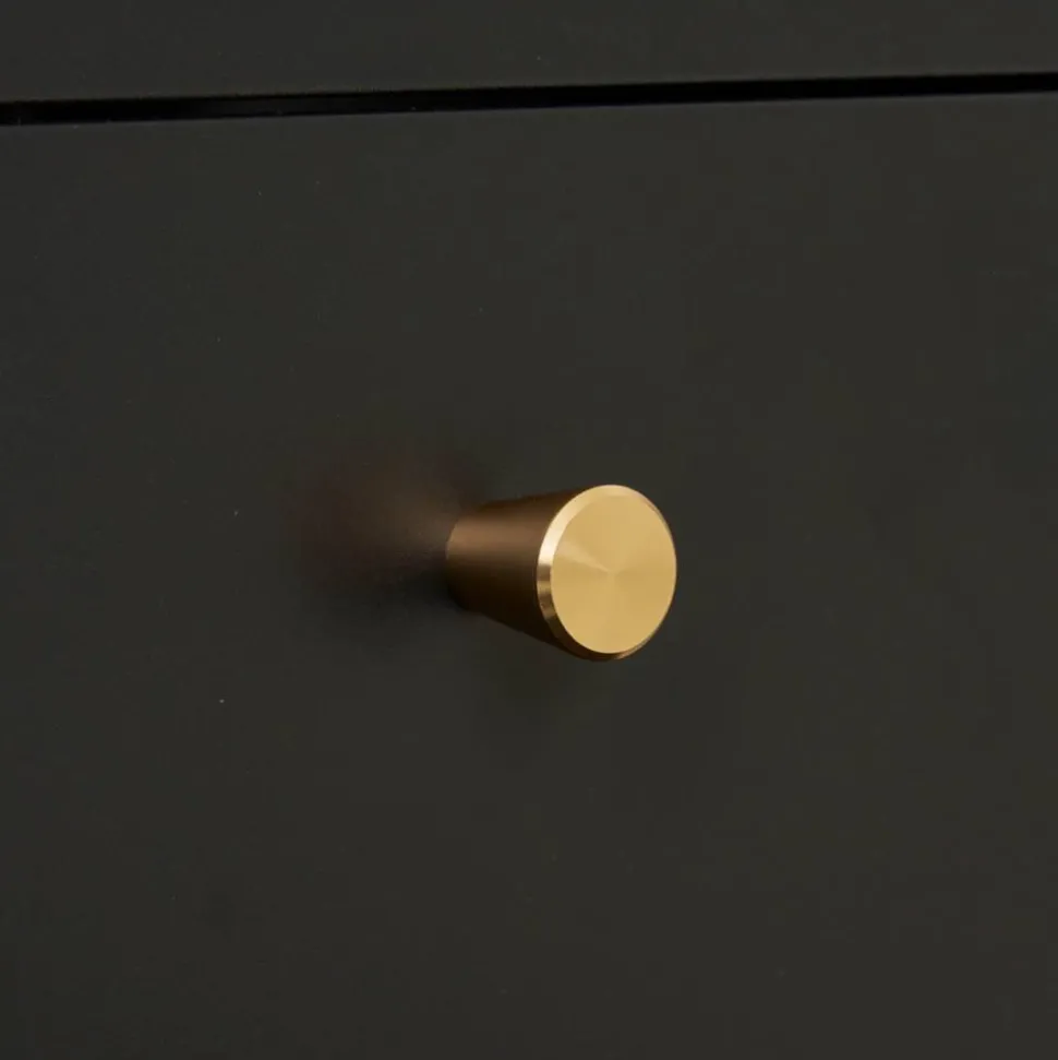 Nachtkommode in Schwarz mit Gold - Singular