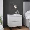 Nachtkommode in Weiß mit Schwarz - Atela