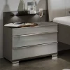 Nachtkommoden mit Glasfront Grau - Ocavado (2er Set)